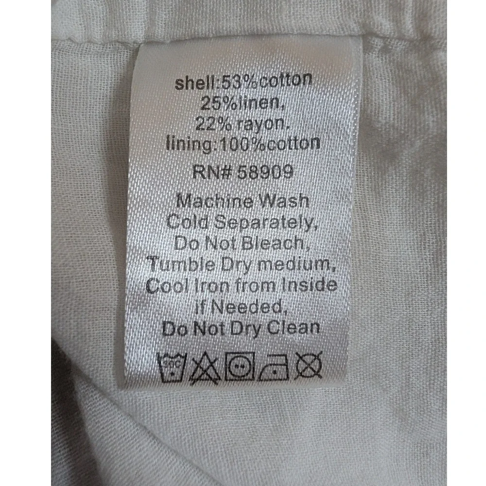Chelsea &‎ Violet Girls Striped Tiered Dress Cream Tan Lace Cotton Linen Size 6